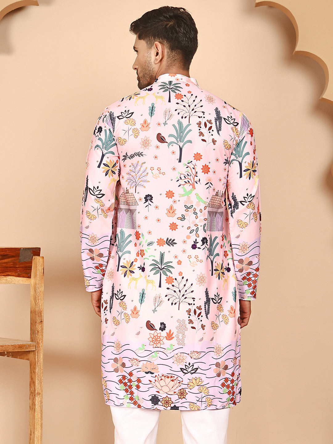 Multicolor Printed Kurtas with Artistic Design ( KO 5272 Peach ) [FF] [C-12]