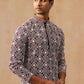 Classic Geometric Embroidered Kurtas ( KO 5279 Wine )