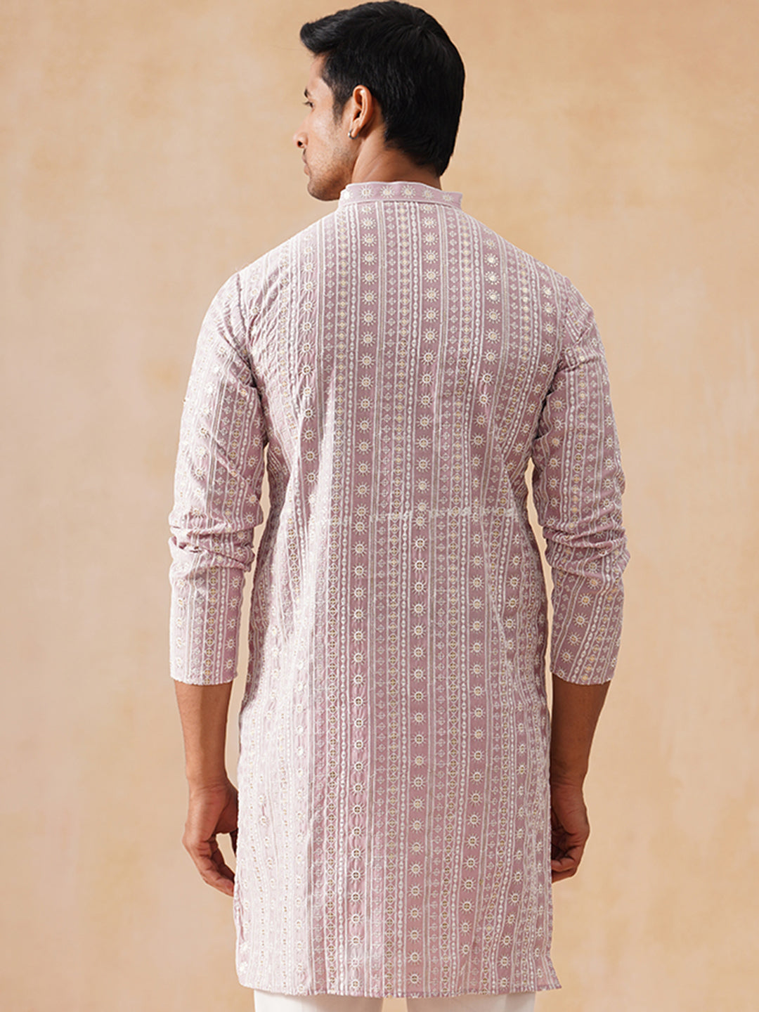 Pink Kurta with White Thread Embroidery ( KO 5280 Magenta )