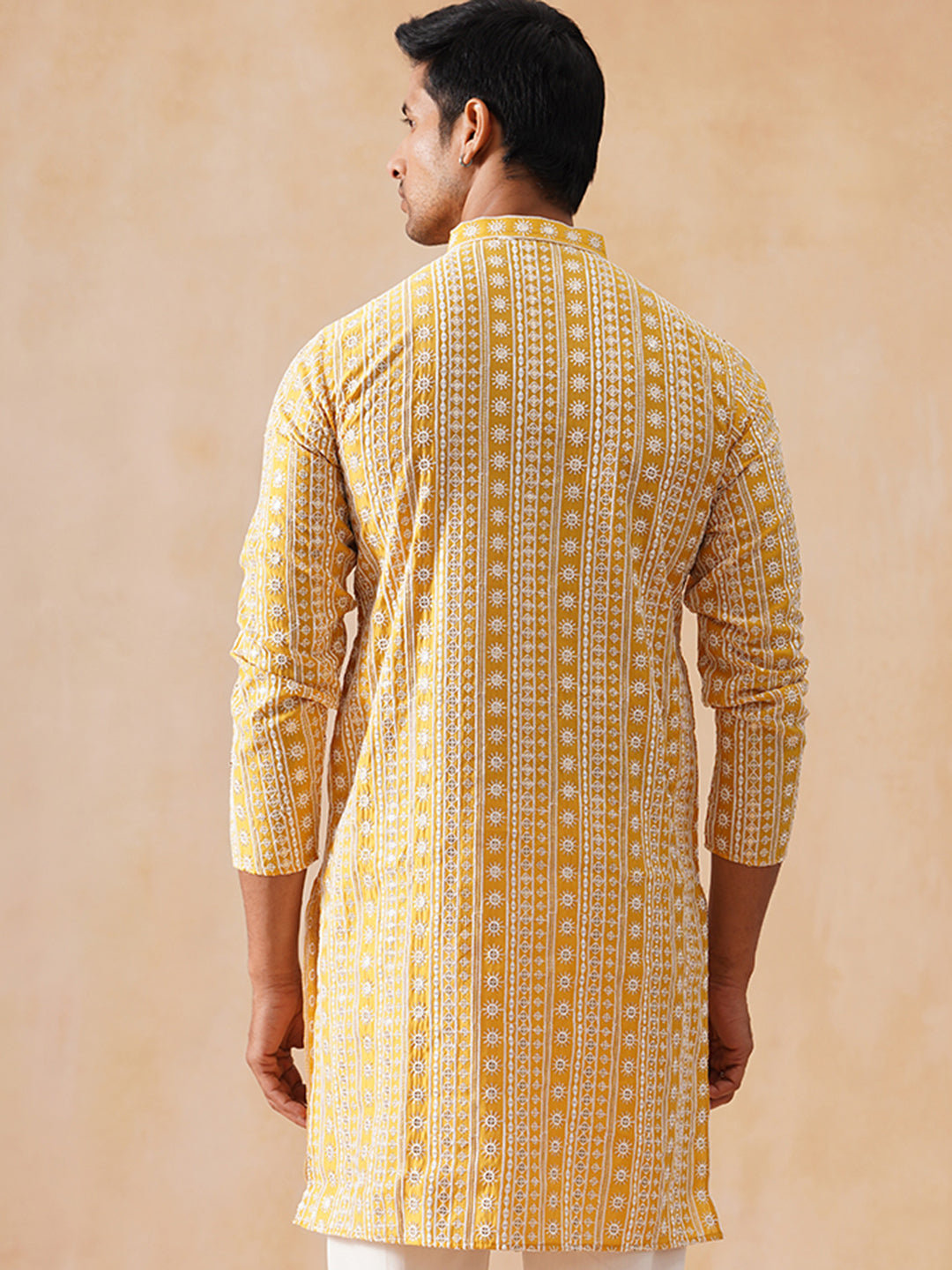 Sunshine Mustard Kurta with White Thread Embroidery ( KO 5280 Mustard ) [FF] [O-11-12]