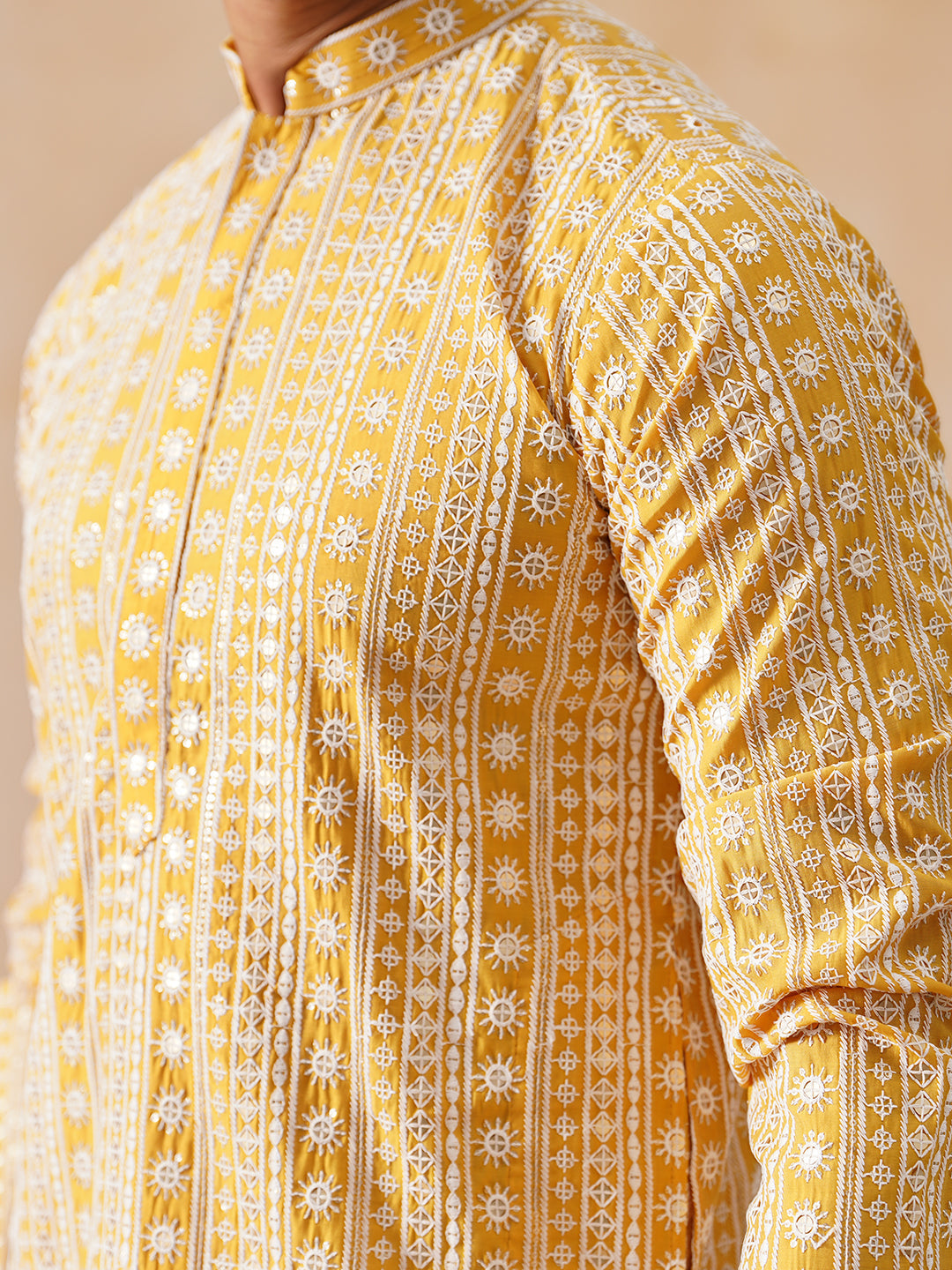 Sunshine Mustard Kurta with White Thread Embroidery ( KO 5280 Mustard ) [FF] [O-11-12]