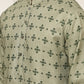 Traditional Floral Printed Kurta for Men ( KO 5281 Pista ) [FF] [D-3]