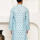 Traditional Floral Printed Kurta for Men ( KO 5281 Sky ) [FF] [D-3]