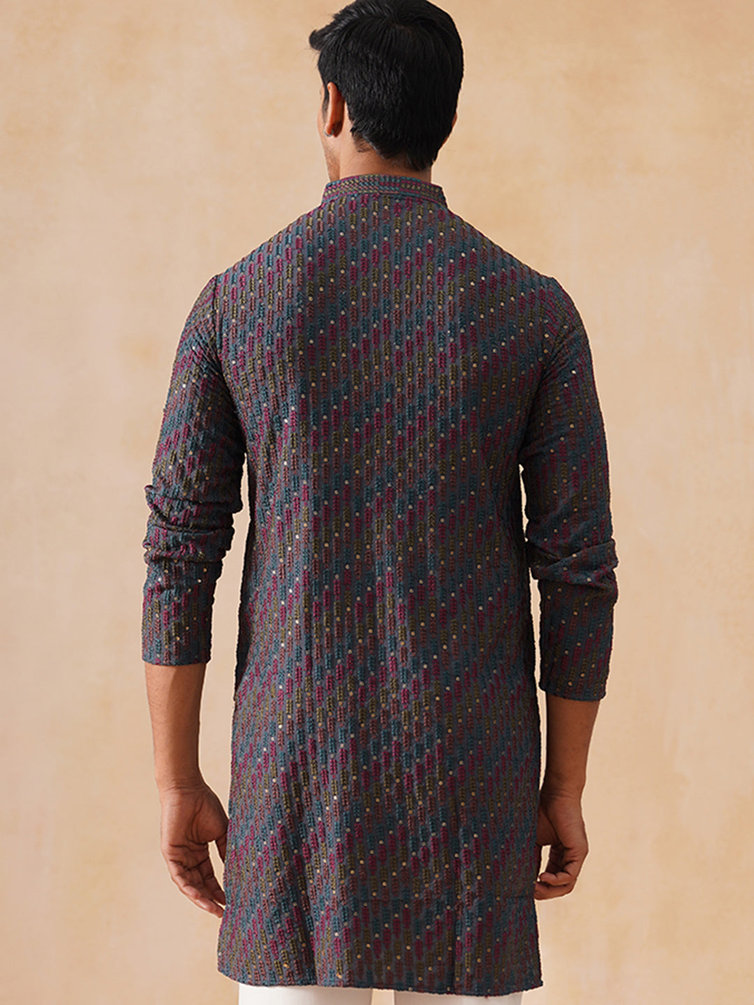 Multicolor Embroidered Viscose Rayon Kurta ( KO 5282 Charcoal )