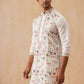 Silk Blend Kurta with Multicolor Embroidery ( KO 5283 White )
