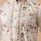 Silk Blend Kurta with Multicolor Embroidery ( KO 5283 White )