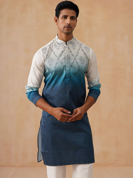 Men’s Ombre Kurtas ( KO 5284 Blue )