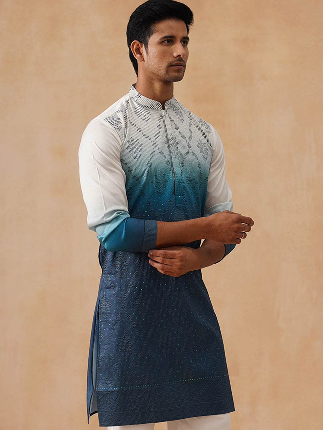Men’s Ombre Kurtas ( KO 5284 Blue )
