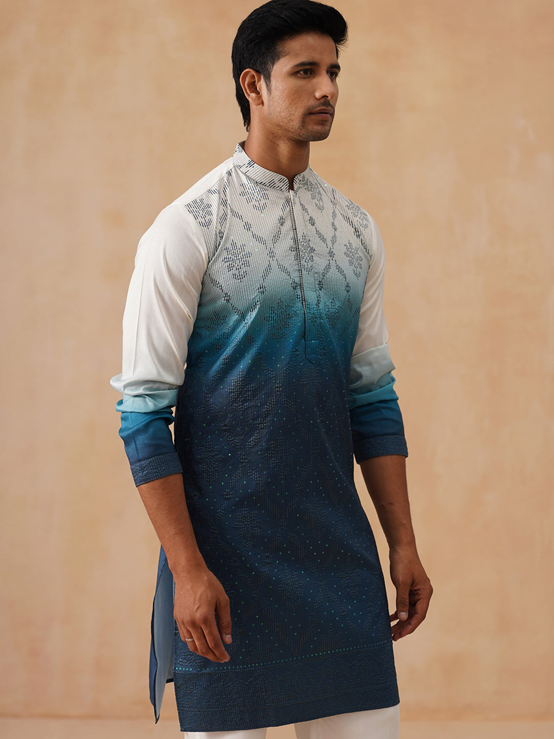 Men’s Ombre Kurtas ( KO 5284 Blue )