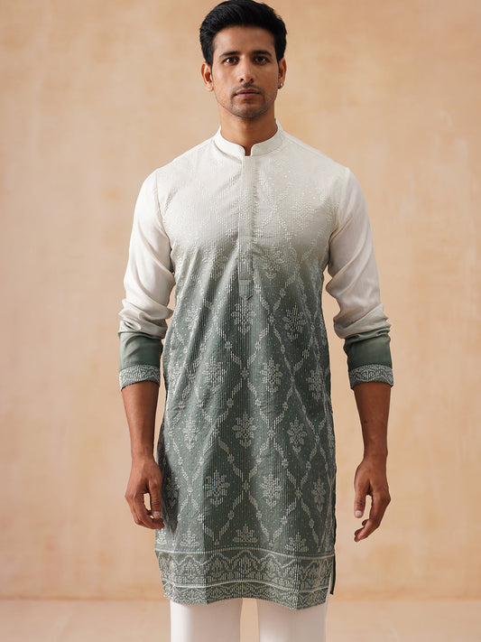 Men’s Ombre Kurtas ( KO 5284 Grey )