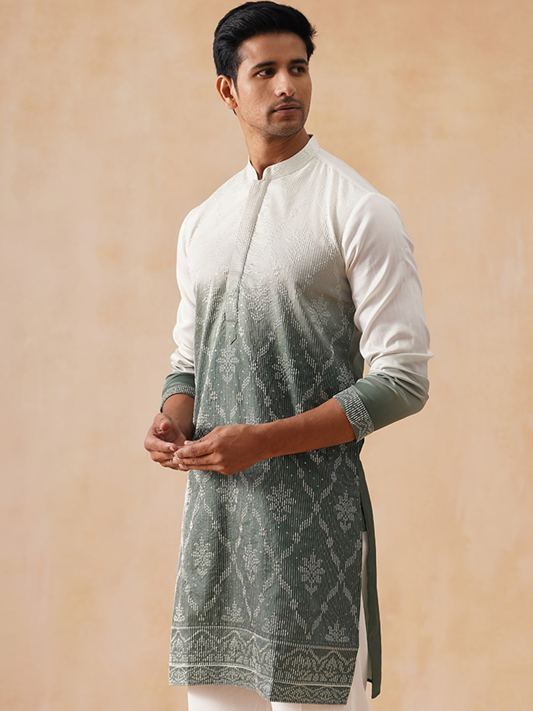 Men’s Ombre Kurtas ( KO 5284 Grey )