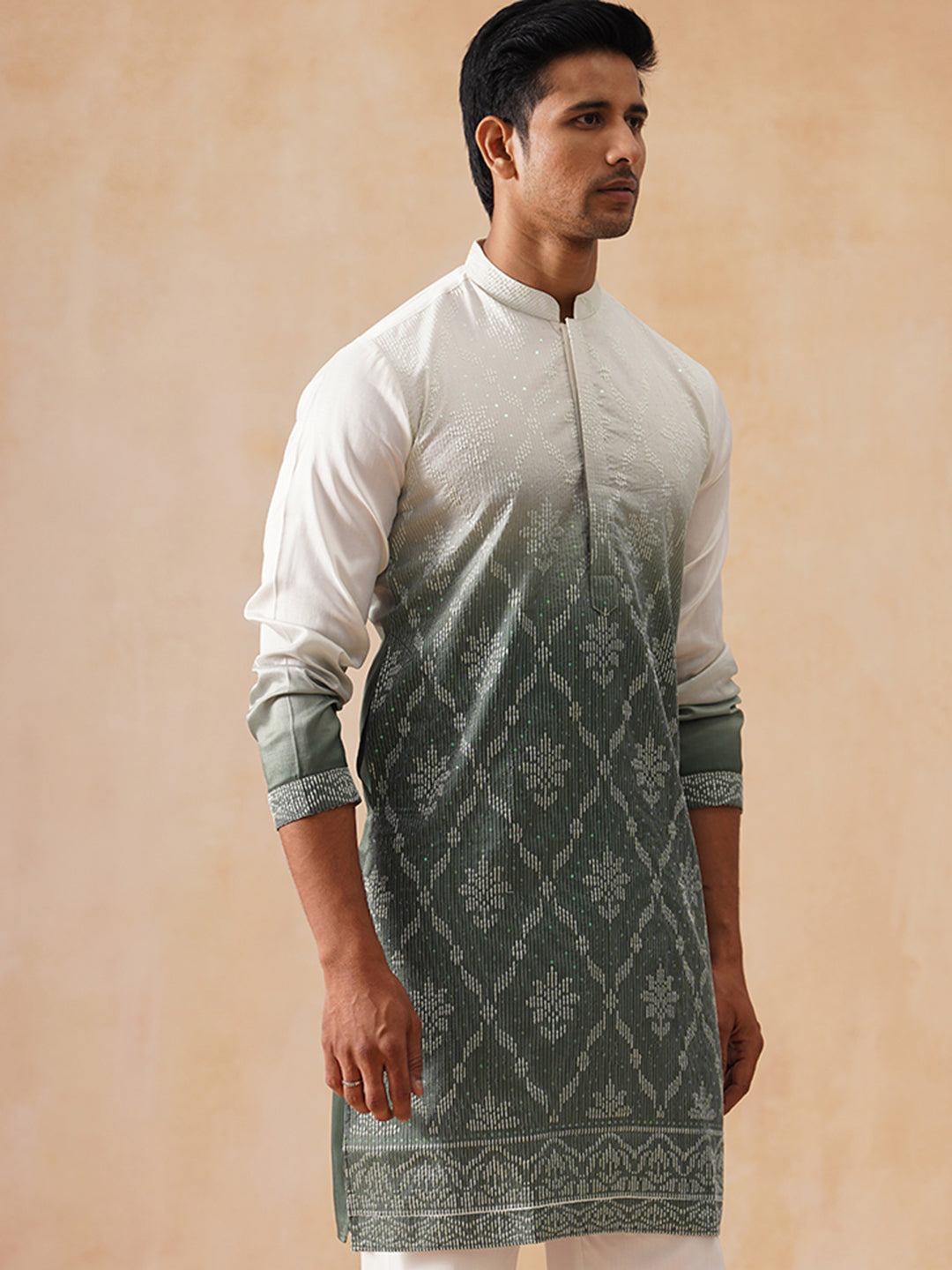 Men’s Ombre Kurtas ( KO 5284 Grey )