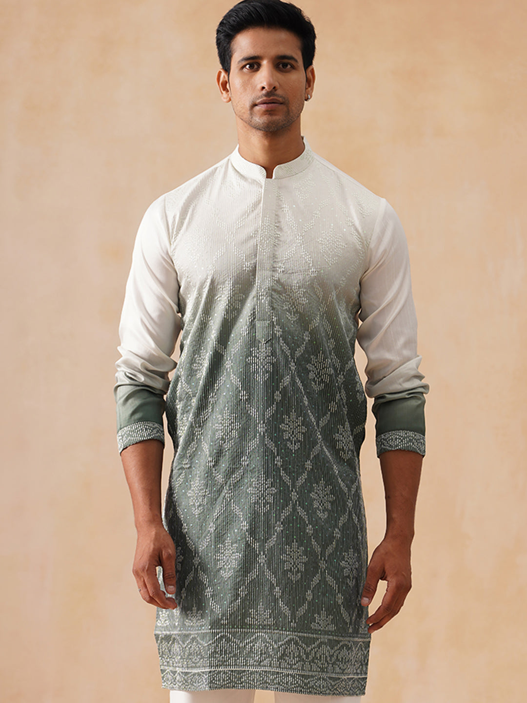 Men’s Ombre Kurtas ( KO 5284 Grey )