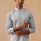 Embroidered Mirror Work Kurta Pyjama ( KO 5286 Grey )