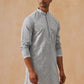 Embroidered Mirror Work Kurta Pyjama ( KO 5286 Grey )