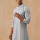 Embroidered Mirror Work Kurta Pyjama ( KO 5286 Grey )