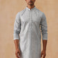 Embroidered Mirror Work Kurta Pyjama ( KO 5286 Grey )