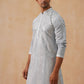 Embroidered Mirror Work Kurta Pyjama ( KO 5286 Grey )