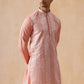 Embroidered Mirror Work Kurta Pyjama ( KO 5286 Pink )
