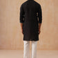 Silk Blend Embroidered Kurtas ( KO 5288 Black ) [FF] [I-1]