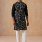 Silk Blend Embroidered Kurtas ( KO 5288 Black ) [FF] [I-1]