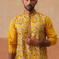 Floral Thread Embroidered Silk Blend Kurtas ( KO 5290 Mustard )