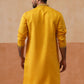 Floral Thread Embroidered Silk Blend Kurtas ( KO 5290 Mustard )