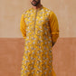 Floral Thread Embroidered Silk Blend Kurtas ( KO 5290 Mustard )