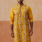 Floral Thread Embroidered Silk Blend Kurtas ( KO 5290 Mustard )