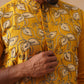 Floral Thread Embroidered Silk Blend Kurtas ( KO 5290 Mustard )