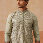 Floral Thread Embroidered Silk Blend Kurtas ( KO 5290 Pista )