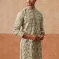 Floral Thread Embroidered Silk Blend Kurtas ( KO 5290 Pista )