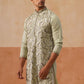 Floral Thread Embroidered Silk Blend Kurtas ( KO 5290 Pista )