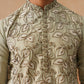 Floral Thread Embroidered Silk Blend Kurtas ( KO 5290 Pista )