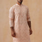 Floral Thread Embroidered Silk Blend Kurtas ( KO 5292 Peach ) [FF] [P-6]