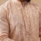 Floral Thread Embroidered Silk Blend Kurtas ( KO 5292 Peach ) [FF] [P-6]