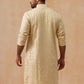 Men’s Festive Kurta with Intricate Embroidery ( KO 5293 Beige ) [FF] [ I2 ]