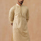 Men’s Festive Kurta with Intricate Embroidery ( KO 5293 Beige ) [FF] [ I2 ]