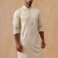 Men’s Festive Kurta with Intricate Embroidery ( KO 5293 Cream )