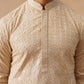 Men’s Festive Kurta with Intricate Embroidery ( KO 5293 Golden )