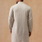 Men’s Festive Kurta with Intricate Embroidery ( KO 5293 Grey )