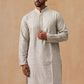 Men’s Festive Kurta with Intricate Embroidery ( KO 5293 Grey )