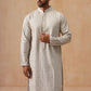 Men’s Festive Kurta with Intricate Embroidery ( KO 5293 Grey )