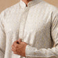 Men’s Festive Kurta with Intricate Embroidery ( KO 5293 Grey )