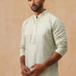 Men’s Festive Kurta with Intricate Embroidery ( KO 5293 Green )