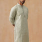 Men’s Festive Kurta with Intricate Embroidery ( KO 5293 Green )