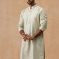 Men’s Festive Kurta with Intricate Embroidery ( KO 5293 Green )