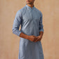Embroidered Silk Blend Kurtas ( KO 5294 Blue )