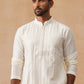 Embroidered Silk Blend Kurtas ( KO 5294 White )