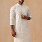 Embroidered Silk Blend Kurtas ( KO 5294 White )